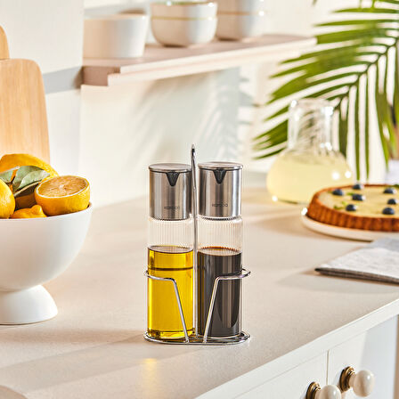 Karaca Ripple Standlı Yağlık ve Sirkelik 1 Lt Inox