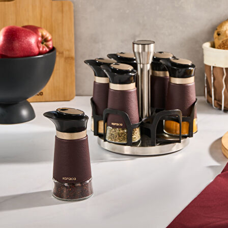 Karaca New Latin 7 Parça Standlı Yuvarlak Baharat Seti 100 ml 