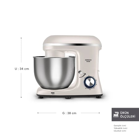Karaca Chefcrafter Hamur Yoğurma Makinesi  Porcelain White 7L