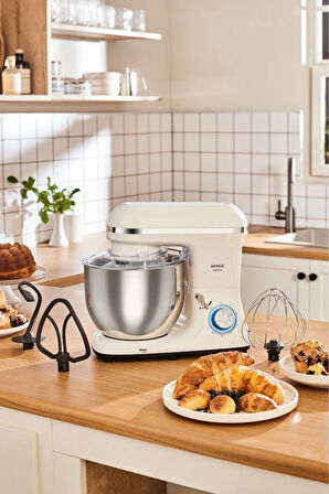 Karaca Chefcrafter Stand Mikser Mutfak Şefi 1900 W Porcelain White