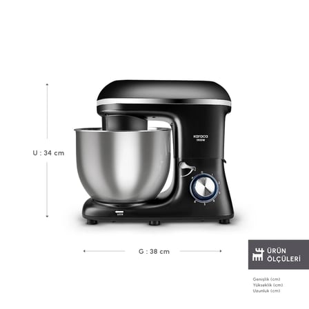 Karaca Chefcrafter Stand Mikser Mutfak Şefi  Black