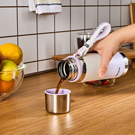 Karaca İnoxis Çelik Sızdırmaz Termos 550 Ml Lila