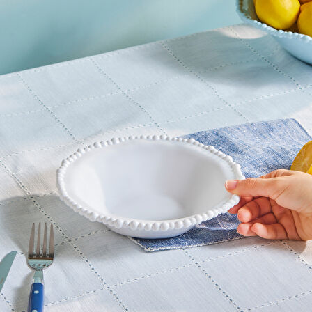 Karaca Perla Melamin Çukur Tabak 22 cm Beyaz