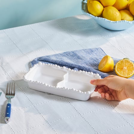 Karaca Perla Melamin Bölmeli Çerezlik Dikdörtgen 23 cm Beyaz