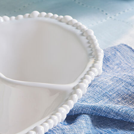 Karaca Perla Melamin Bölmeli Çerezlik Oval 33 cm Beyaz