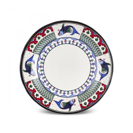 Karaca x Ömür Akkor İznik Balık Pasta Tabağı 21 cm