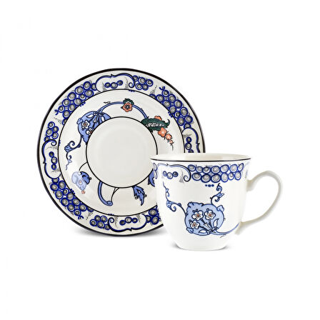 Karaca İznik Hatai Çay Fincanı ve Tabağı 200 ml