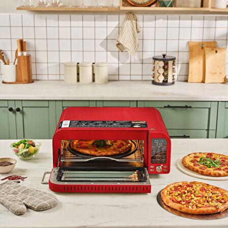 Karaca Vintage Craft Pizza Makinesi ve Airfryer Red 2000 W