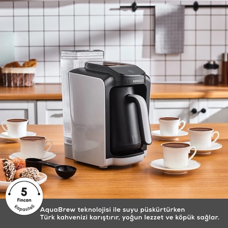 Karaca Hatır Su Hazneli Otomatik Türk Kahve Makinesi Cool Gray