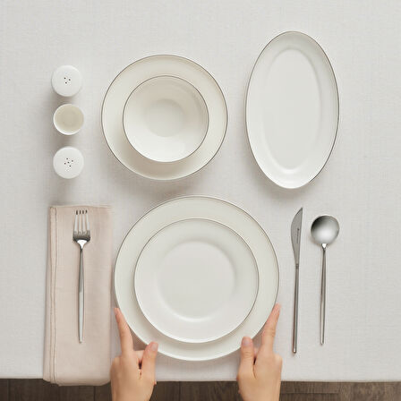 Karaca Elegance Bone Alba 53 Parça 12 Kişilik Yemek Takımı