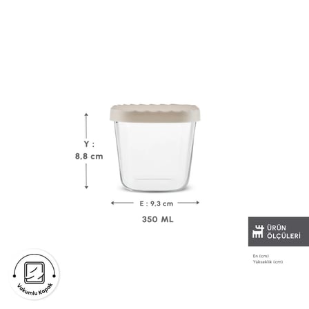 Karaca Bumpy Kare Borosilikat Cam Saklama Kabı 350 ml