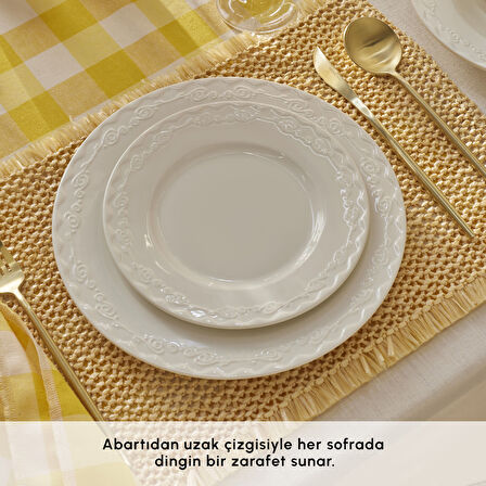 Karaca Forever Bone Nate 24 Parça 6 Kişilik Yemek Takımı