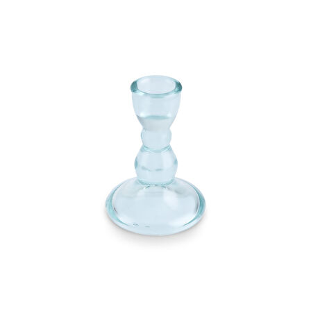 Karaca Boris Cam Şamdan Turkuaz 6,5 x 6,5 x 9 cm 