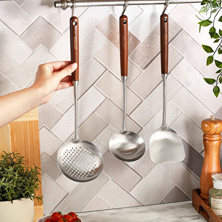 Karaca Pro Master 3 Parça Meşe Ağacı Servis Seti