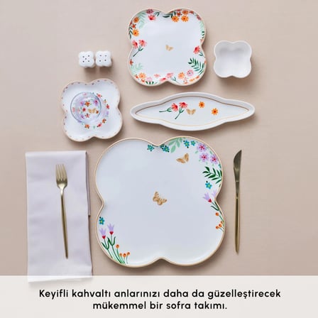 Karaca Stream Bone Lunetta 34 Parça 6 Kişilik Kahvaltı Takımı