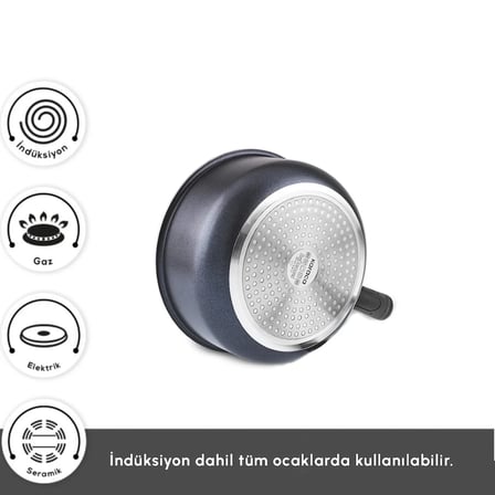 Karaca Biodiamond Smart Clip Çıkarılabilir Saplı 9 Parça Tencere ve Tava Seti