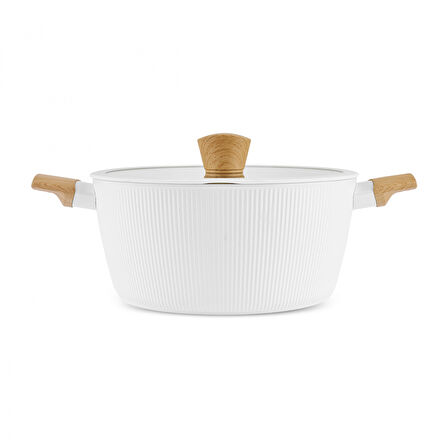 Karaca x Refika Swiss Crystal Purelıne İndüksiyon Tabanlı Servis Gereçli 12 Parça Tencere Seti Almond Cream