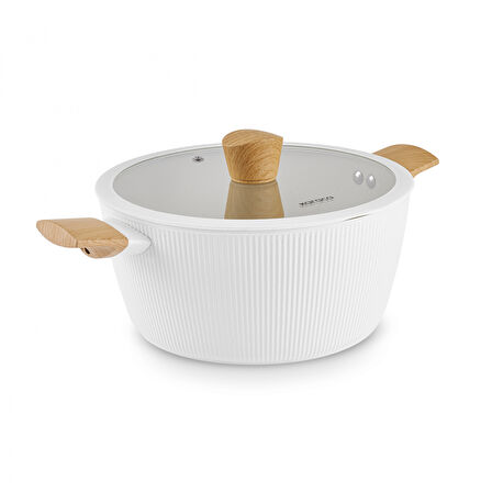 Karaca x Refika Swiss Crystal Purelıne İndüksiyon Tabanlı Servis Gereçli 12 Parça Tencere Seti Almond Cream