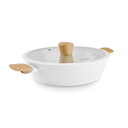 Karaca x Refika Swiss Crystal Purelıne İndüksiyon Tabanlı Servis Gereçli 12 Parça Tencere Seti Almond Cream