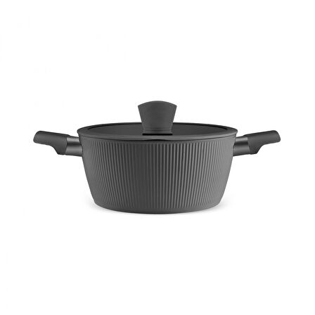 Karaca x Refika Swiss Crystal Purelıne İndüksiyon Tabanlı Servis Gereçli 12 Parça Tencere Seti Gri