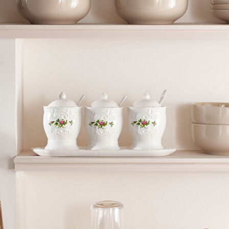 Karaca Antik 3'lü Kaşıklı ve Tepsili Baharat Takımı 200 ml 