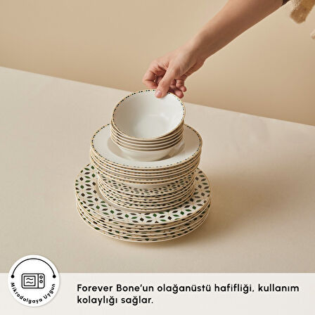 Karaca Forever Bone Almond Tropez 24 Parça 6 Kişilik Porselen Yemek Takımı