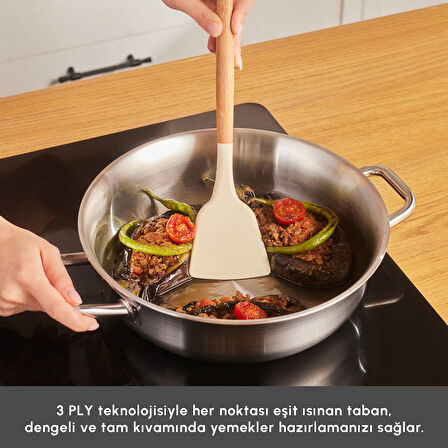 Karaca Power Steel 316+ 3Ply Spirit İndüksiyon Tabanlı 8 Parça Çelik Tencere Seti