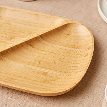 Karaca Bambu Nora 2 Bölmeli Oval Sunumluk