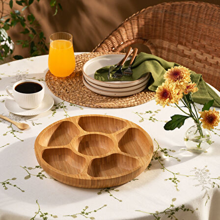 Karaca Bambu Lara 6 Bölmeli Yuvarlak Sunumluk