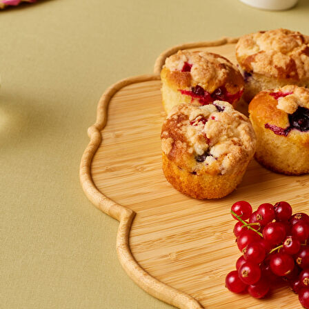 Karaca Bambu Rosa Çiçek Formlu Sunum Tahtası