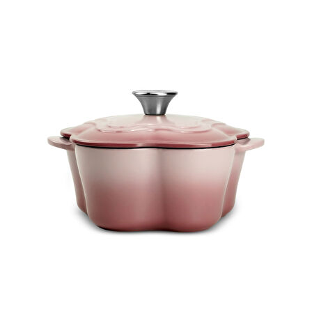 Karaca Flower Demir Döküm Tencere Pembe 20 cm