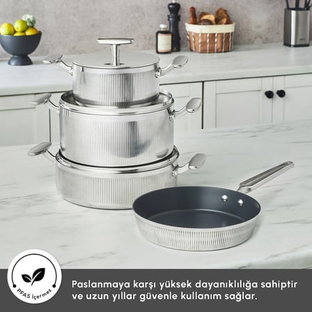 Karaca Plasma Steel 316+ 3Ply Apollo 7 Parça Tencere ve Tava Seti