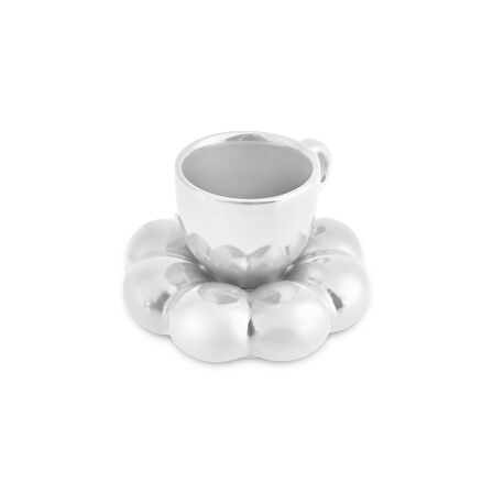 Karaca Bubble Beyaz Lüsterli 2 Kişilik Kahve Fincanı 90 ml
