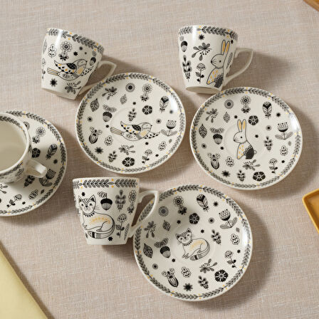 Karaca Animal Garden 6 Kişilik Kahve Fincan Takımı 90 ml