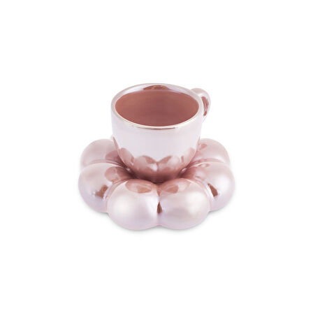 Karaca Bubble Pembe Lüsterli 2 Kişilik Kahve Fincanı 90 ml