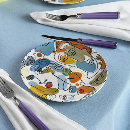 Karaca Feliz 6 Parça Porselen Pasta Seti 19 cm