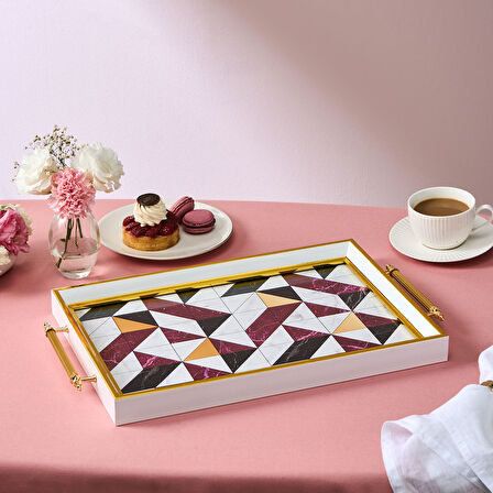 Karaca Niva Dikdörtgen Bordo Tepsi 42 cm