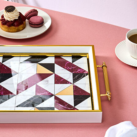 Karaca Niva Dikdörtgen Bordo Tepsi 42 cm