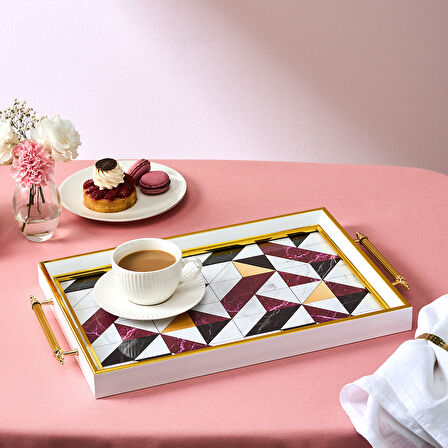 Karaca Niva Dikdörtgen Bordo Tepsi 42 cm