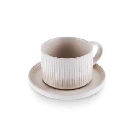 Karaca Massimo Çay Fincanı ve Tabağı Krem 195 ml
