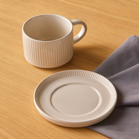 Karaca Massimo Çay Fincanı ve Tabağı Krem 195 ml