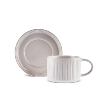 Karaca Massimo Çay Fincanı ve Tabağı Krem 195 ml