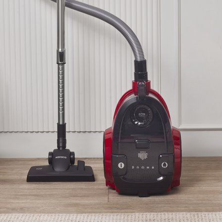 Karaca Vantuz Action Force X10 2 Lt Toz Torbasız Hazneli Elektrikli Süpürge Cherry Red 899 W