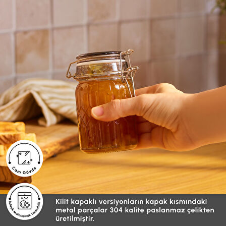 Karaca Storica Kilit Kapaklı Cam Kavanoz 230 ml 