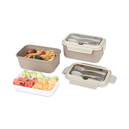 Karaca Container Ravenna Lunch Box / Yemek Taşıma / Saklama Kutusu Krem