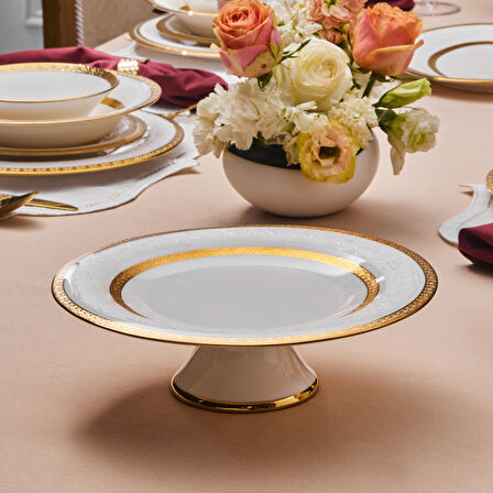 Karaca Royal Bone Victoria Ayaklı Kek Standı 26,5 Cm Gold