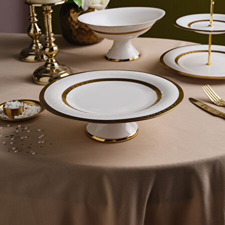 Karaca Royal Bone Victoria Ayaklı Kek Standı 26,5 Cm Gold
