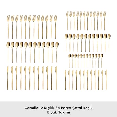Karaca Camille 12 Kişilik 84 Parça Çatal Kaşık Bıçak Takımı
