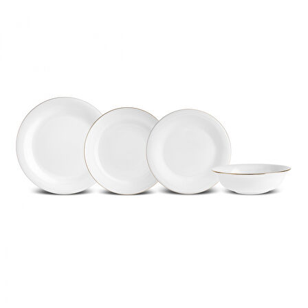 Karaca Elegance Bone Mari 24 Parça 6 Kişilik Yemek Takımı Gold
