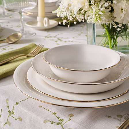 Karaca Elegance Bone Mari 24 Parça 6 Kişilik Yemek Takımı Gold